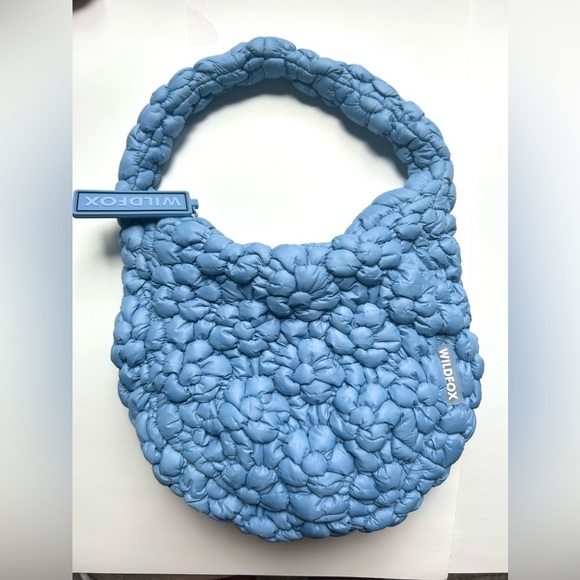 Wildfox Cloud Quilt Hobo Bag blue cloud mini shoulder bag - Picture 3 of 7